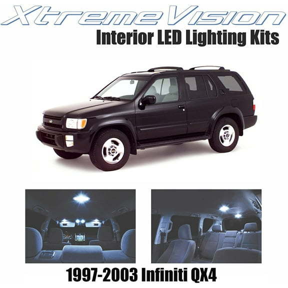Xtremevision Interior LED for Infiniti QX4 1997-2003 4 Pieces Cool White Interior LED Kit   Installation Tool