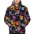 thumbnail image 4 of Hoodies for Men - Colorful lips hearts Long Sleeve Comfrt Men'S Fashion Hoodies & Sweatshirts, Sweatshirts for Men Hoodies Pullover Clothing Clothes with Pouch, 4 of 7