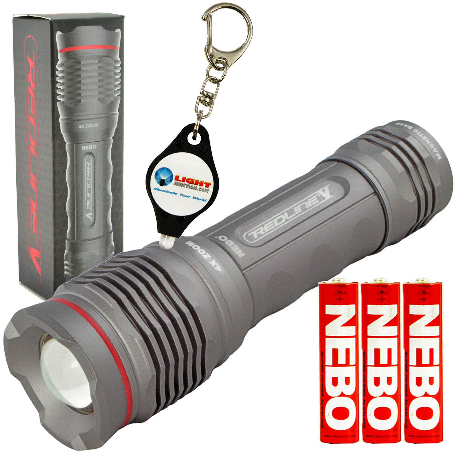 Nebo 6639 Redline V 5 Red line 500 Lumen Led Flashlight w/ Free