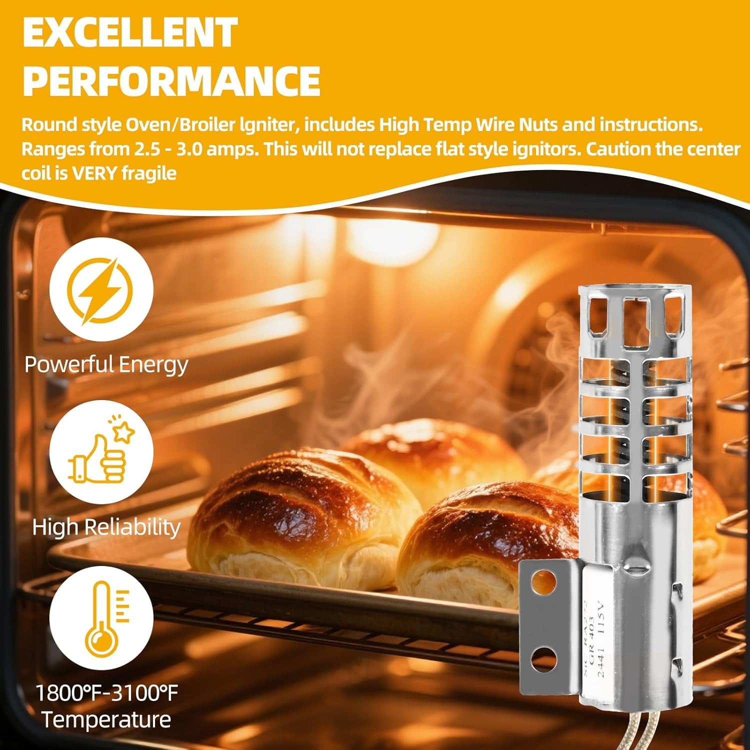 Aniceparthy WB2X9154 Gas Range Oven Igniter Fit for GE XL44 Frigidaire Whirlpool Compatible with 4342528, WB13K10027, WB13K3, WB13K4, AP2014008