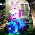thumbnail image 2 of KITBONIS 4ft Inflatable Easter Bunny Decoration Garden Yard Easter Shopping Mall Backdrop Decorations Rabbit in Carrot Car Inflatable Decor, 2 of 7