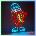 thumbnail image 3 of Shinelab Hot Dog Man Neon Sign, Hot Dog Food Wall Art Light, Fast Food Kitchen Wall Decor 01147, 3 of 4