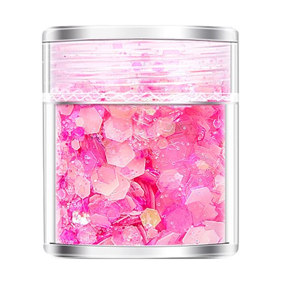 UDIYO 1 Box 10g Nail Art Sequin Ultra-Thin Creative Shape Vivid Color Wide Application Shiny Visual Effect DIY PET Luminous Glitter Sequins DIY Nail Art Decoration Nail Supplies