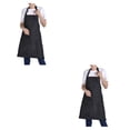 thumbnail image 3 of ZheElen 12pcs Innovative And Convenient Adjustable Cotton Linen Kitchen Chef Bib Apron black 2Set, 3 of 6