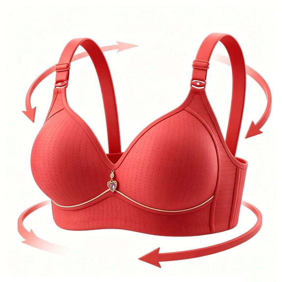 Xdegoge Wireless Bras with Support and Lift for Women Plus Size Comfort Full Coverage Elegant Adjustable Straps Bra No Underwire Padded Wireless Bralettes
