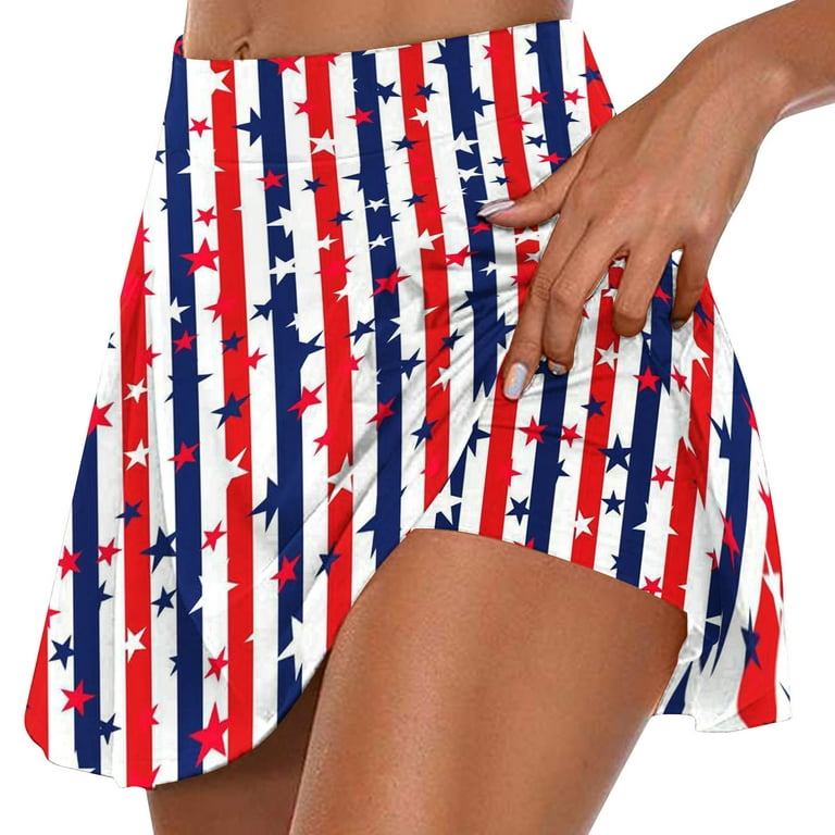 HTNBO Skorts Skirts for Women Summer Athletic Stretchy Elastic