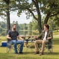 thumbnail image 2 of LEDREM Premium Folding Camping Chairs Set of 2 - High Back Mesh Design, Adjustable Armrests, 330lb Capacity, with Cup Holder & Storage Pocket, Slate Gray, 2 of 6
