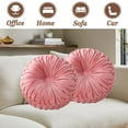 thumbnail image 7 of Velvet 15-Inch Round Decorative Pillow for Couch Decor (Pink), 7 of 7