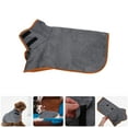 thumbnail image 1 of WRITWAA Dog Bath Towel Robe Pet Bathrobe Grey Fiber Absorbent Wrap Around Design 1Pack, 1 of 8