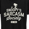 thumbnail image 3 of Peanuts - Snoopy Sarcasm Society - Ladies Short Sleeve Classic Fit Tee, 3 of 6