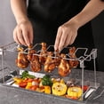 thumbnail image 1 of Roasted Chicken Leg Rack Folding Anti-rust Widen Handle Slot Design Stainless Steel BBQ Grill Barbecue Rack Vegetable Plate BBQ Supplies, 1 of 7
