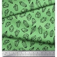 thumbnail image 3 of Soimoi Green Cotton Duck Fabric Crystal Stone Geometric Printed Fabric 1 Yard 42 Inch Wide, 3 of 3