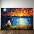 thumbnail image 2 of Sealyham Terrier Canvas Wall Art with Starry Night Van Gogh Painting Pictures Modern Abstract Landscape Artwork for Living Room Bedroom Dinning Décor, 2 of 4