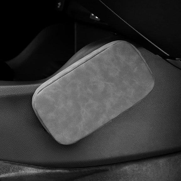 BESTONZON Grey Suede Car Knee Pad Comfortable Anti Slip Washable Support