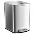 thumbnail image 7 of 50L/13 Gallon Stainless Steel Trash Can, Rectangular Dual Compartment Recycling Bin with Lid, Step Pedal Hands-Free Kitchen Garbage Can, Soft Close, Fingerprint Resistant, 2 Inner Buckets, 7 of 7