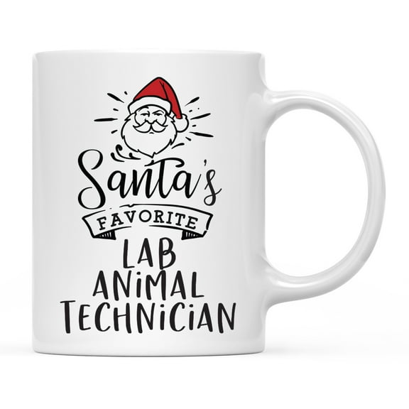Koyal Wholesale Santa Claus Ceramic Coffee Mug, Santa's Favorite Lab Animal Technician