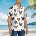 thumbnail image 2 of Lsque Retro Rooster pattern Hawaiian Shirt for Men, Unisex Summer Beach Casual Short Sleeve Button Down Shirts-Small, 2 of 9