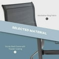thumbnail image 6 of Demifill Set of 2 Outdoor Swivel Bar Stools with Armrests, Bar Height Patio Chairs with Steel Frame for Yard, Patio, Black, 6 of 11