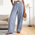 thumbnail image 2 of GEWSEY Womens Pajama Pants Cotton Plaid Lounge Pants Y2K Pj Bottoms Drawstring Sleepwear With Pockets S-3XL (Blue, M), 2 of 9