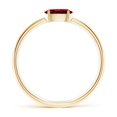 thumbnail image 2 of ANGARA Natural Oval Ruby Off-Centered Solitaire Ring With Diamonds in 14K Yellow Gold for Women (Size-6x4mm) | July Birthstone, Birthday, Anniversary, Jewelry Gift for Women | Natural Ruby Ring, 2 of 10