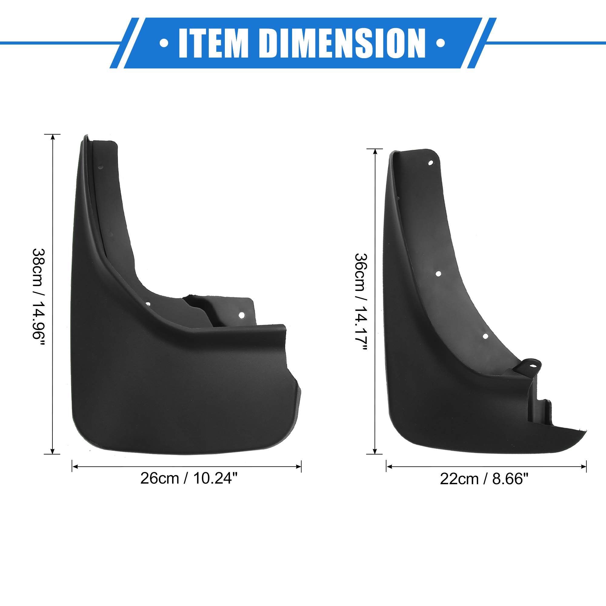 Mud Flaps Kit Compatible for Ford Explorer 2011-2019 Quality Plastic Black Front and Rear Splash Guards