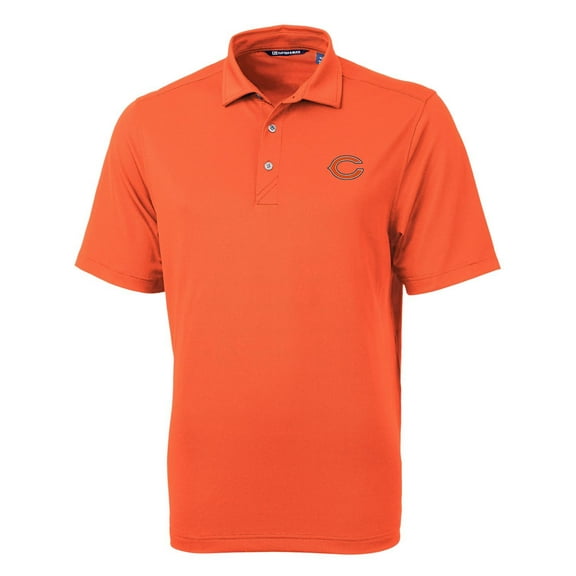 Men's Cutter & Buck Orange Chicago Bears Virtue Eco Pique Recycled Polo