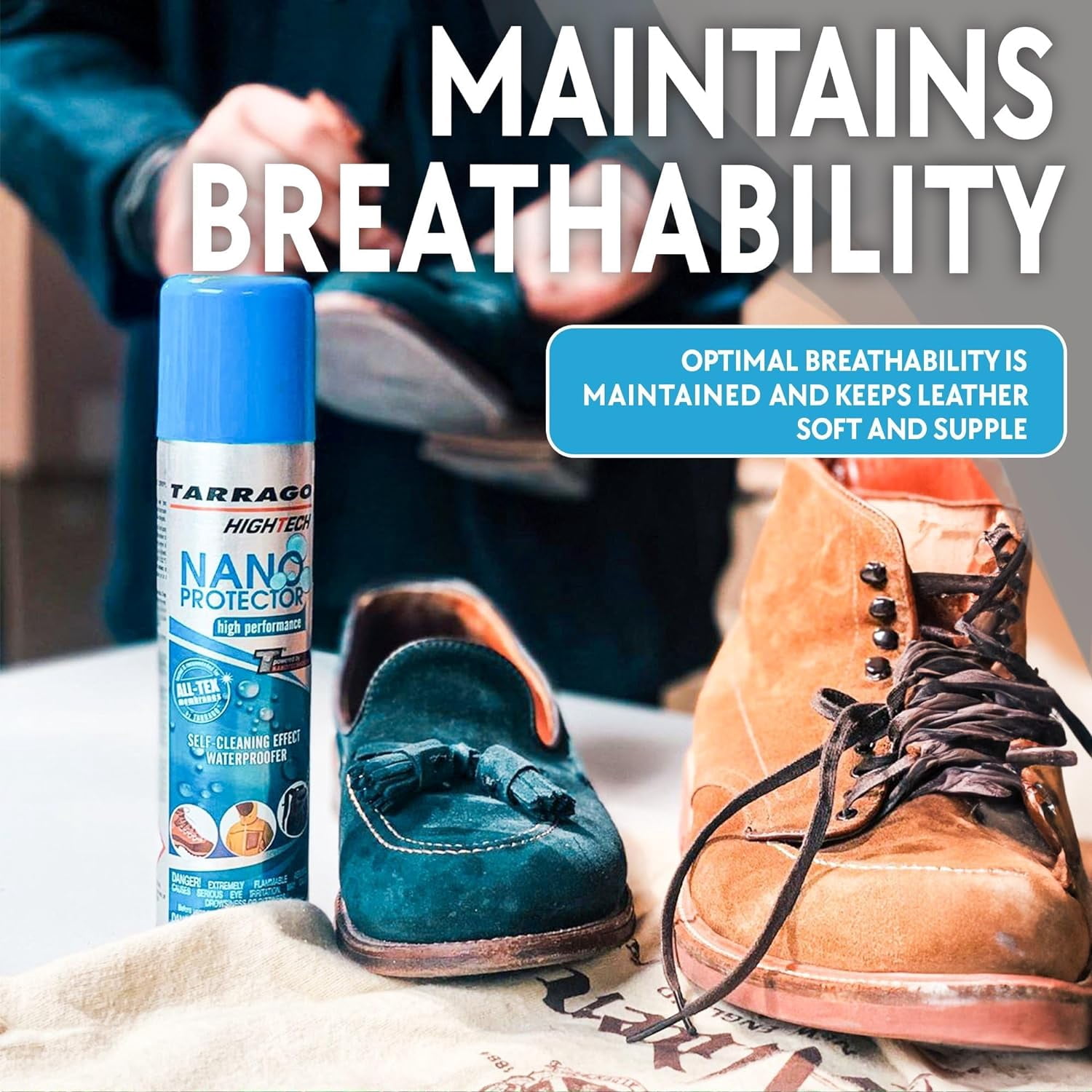 Nano Shoe Protector Spray | 6.5oz | Waterproof & Stain Repellent for Sneakers, Suede, Canvas, Leather, Fabric, Nylon, Hiking, Boots