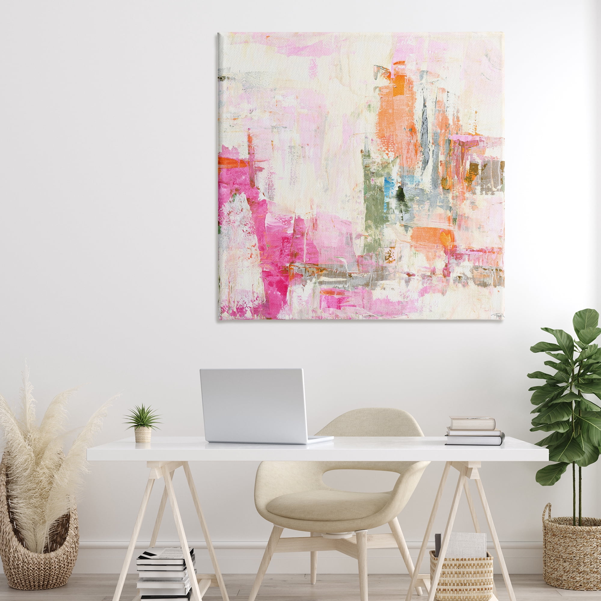 Stupell Industries New Age Pink Abstract Canvas Wall Art, design by Design Fabrikken