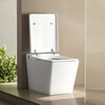 thumbnail image 3 of Square Smart Toilet with Built-in Tank for Modern Bathroom, Remote Control, Tankless Bidet Toilet with Foot Touching Lid Opening, Auto Flush, Heated Seat, LED Digital Display, User Memory, White, 3 of 8