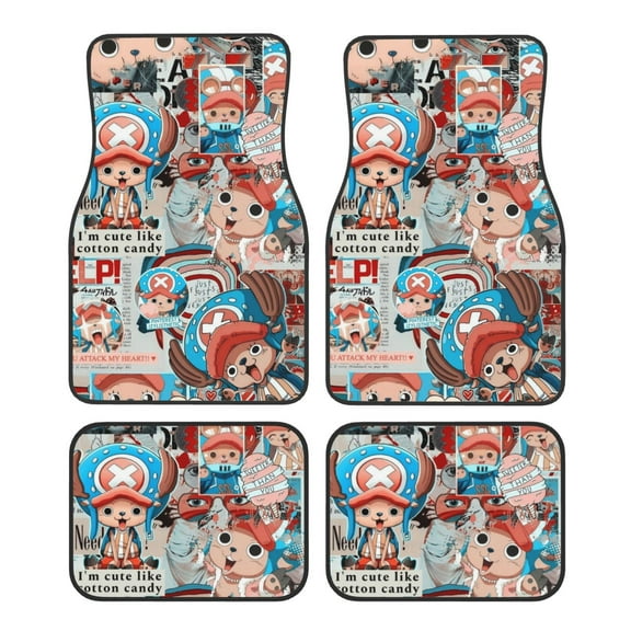 4 Pieces Car Floor Mat Set, One Piece Chopper Protection Full Sets Universal Fit for SUV, Sedans, Vans, Trucks