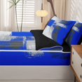 thumbnail image 5 of Homewish Navy Oil Painting Zipper Queen Comforter Set with Fitted Sheet and 2 Pillowcases,Retro Geometric Art Zipper Bedding Set,Black Reversible,4pcs, 5 of 8