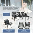 thumbnail image 6 of RADIATA 6 Pcs Boho Outdoor Furniture Set with Ice Bucket Wicker Patio Bistro Chairs, Dark Grey, 6 of 7