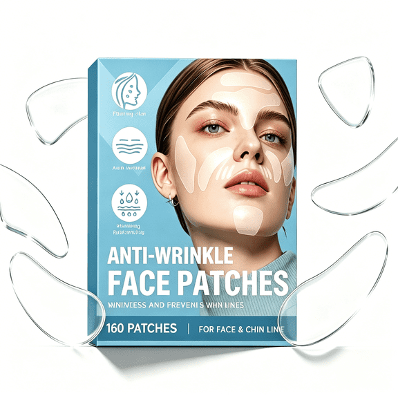 Smile Line Patches Anti Wrinkle Lip Strips, Upgraded Extra Adhesion Hydrogel, Overnight Facial Smoothing Pads for Nasolabial Folds, 160 Patches.