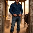 thumbnail image 6 of Men's Casual Splicing Corduroy Button Up Shirt Classic Fit Long Sleeve Fall Winter Top with Utility Pockets, 6 of 8