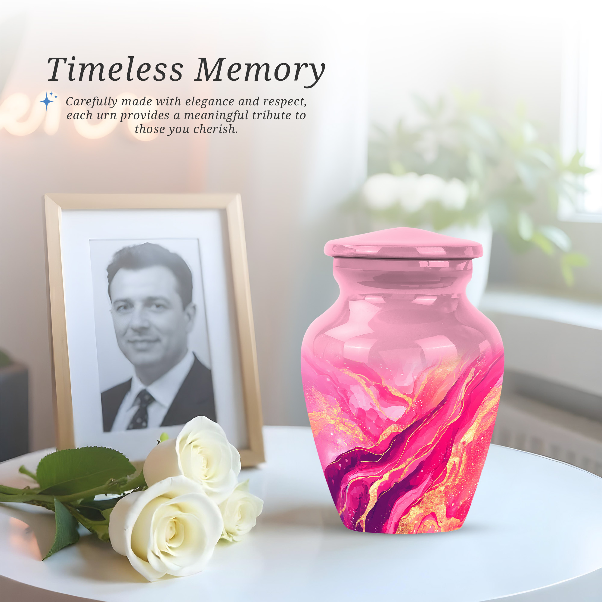 Pink Urn Keepsake For Human Ashes 3 Inch, Adult Cremation Urns For Human Ashes, Mini Keepsake Urns For Male And Female, Ash Urn For Humans Male
