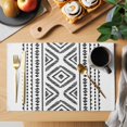 thumbnail image 2 of Black Boho Placemats Set of 4, Vintage Southwestern Geometric Stripes Placemats for Dining Table, Place Mats for Kitchen Tabletop, Waterproof Wipeable Dining Table Mats Set, 2 of 9