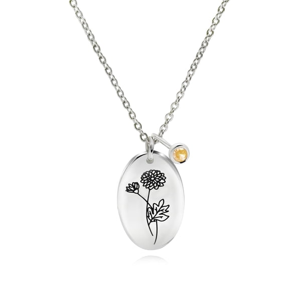 Collar de Crisantemo JeenMata con Flor de Nacimiento de Noviembre Regalo Floral Personalizado para Mujeres