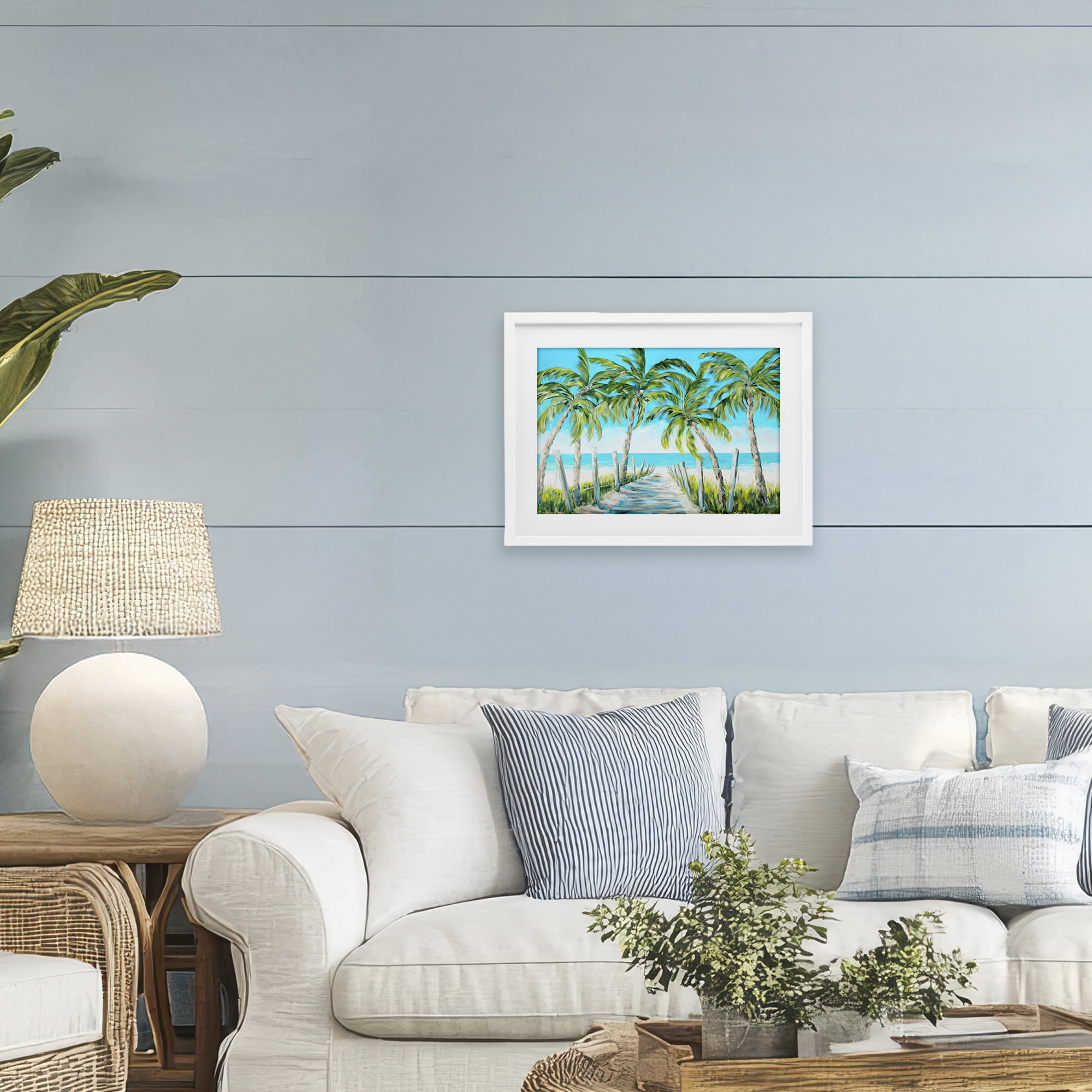 Stupell Industries The Path To Paradise White Framed Print Under Glass, design by Julie DeRice
