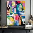 thumbnail image 6 of Hand-Painted Oil on Canvas - Modern Abstract Multicolor Wall Art in Pink, Green, Blue, Yellow, Black, White, Brown, Red, Golden - Frameless Contemporary Decor for, 6 of 7