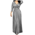 thumbnail image 1 of Ketyyh-chn99 Cocktail Robes pour Femmes Robe d'Été Femmes Élégante à Manches Évasées Soirée Fête Robe Formelle Grande Taille Argent,G, 1 of 5