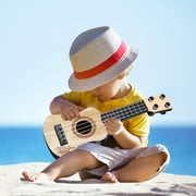 FAMTKT 9.92 Inch Kids Guitar Ukulele - 4 Strings Ukulele Musical Instruments Educational Toy Mini Guitar Toddler Toys for Boys and Girls Kids Toys (Beige)