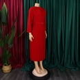 thumbnail image 5 of AURA Elegant Pleated Midi Dress With Belt High Waist Solid Color Zipper Work Office Style, 5 of 10