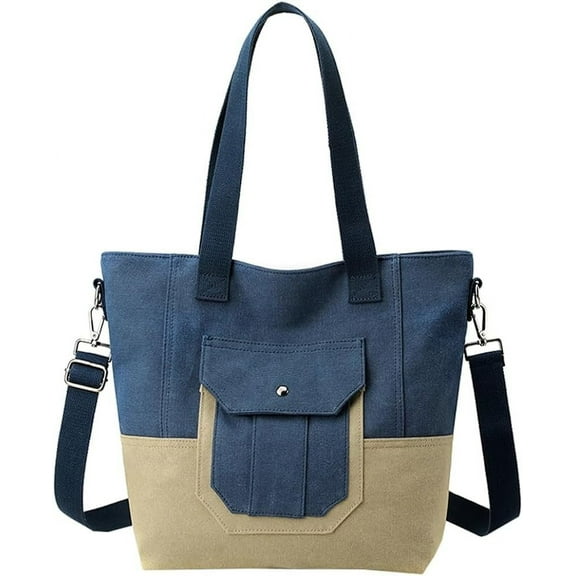 Kukuzhu Canvas Hobo Shoulder Bag for Women Large Travel Crossbody Bag Shopping Handbag Purse