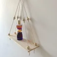thumbnail image 6 of Boho Macrame Tapestry Wall Hanging Shelf Hand Woven Cotton Rope Plant Hanger Wood Floating Shelf Home Living Room Decorations (04), 6 of 7