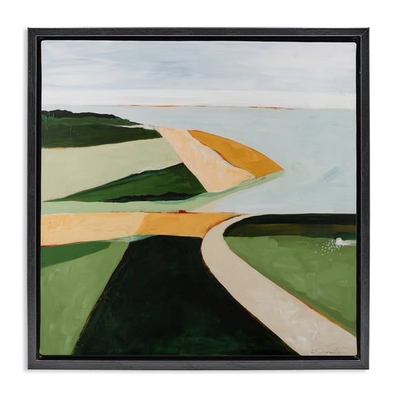 Stupell Industries Where The Land Breathes Black Framed Floater Canvas Wall Art design by Ruth Fromstein, 18 x 18