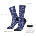 thumbnail image 6 of Honeii Snowflakes On Dark Blue Print Adult Socks,Crew Socks,Casual Calf Socks,Daily Wear Socks for Men & Women, Perfect for Sports, Casual and Everyday Use, 6 of 6