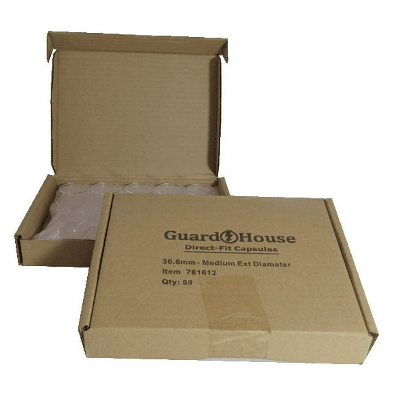 Guardhouse Direct-Fit Coin Capsules - Half Dollar 30.6mm - 50 Pack