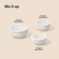 thumbnail image 2 of 6pc (set of 3) Plastic Mixing Bowl Set with Lids Cream, 2 of 5