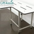 thumbnail image 6 of Seachrome Lift-Assist Bathroom Bath, Folding Swing Down Legs Shower Transfer Seat, Reversible L-Shape, ADA, Wall-Mount, 28 x 22.5, Solid White Phenolic, 6 of 7
