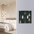 thumbnail image 4 of Yayeee Toggle Light Switch Wall Plate 2-Gang 4.56"x4.48" Decorative Outlet Cover, Green Christmas Trees, 4 of 7